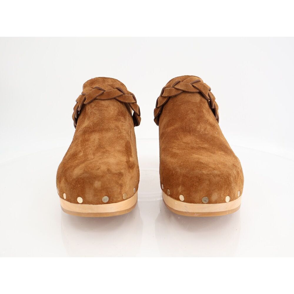 Loeffler Randall Merrill Braided Cognac Leather Platform Heel Clogs Size 11.5 - Picture 8 of 12